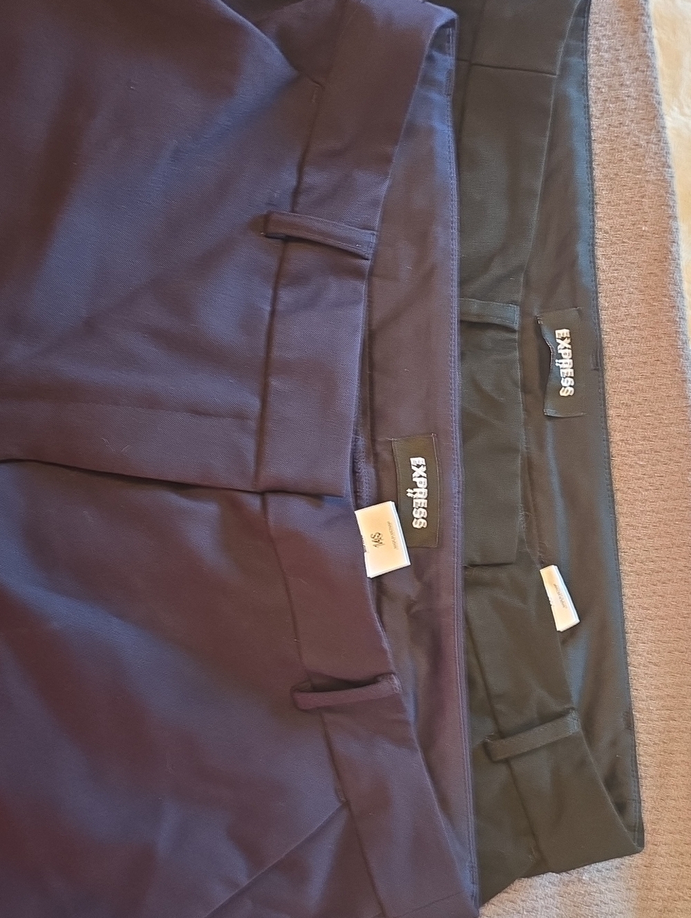 Express Men’s Dress Pants in Navy and Black - Flat Front